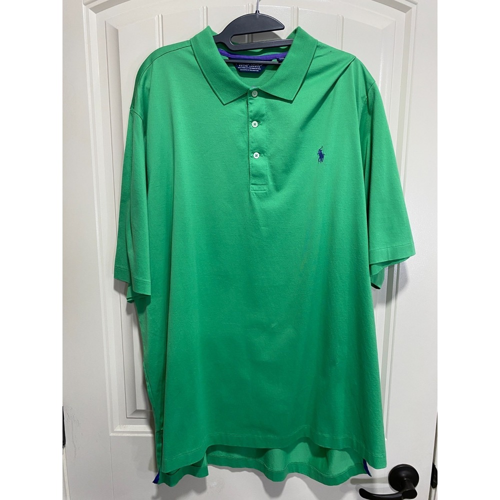 Polo Ralph Lauren Polo Shirt Mens 2XL Pima Cotton Bright Green Short Sleeve